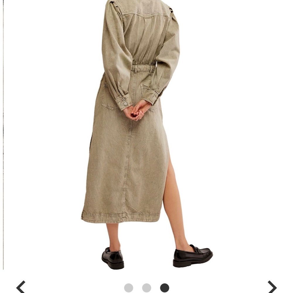 Free People Mad Love Gray/green Midi Dress - Picture 4 of 8